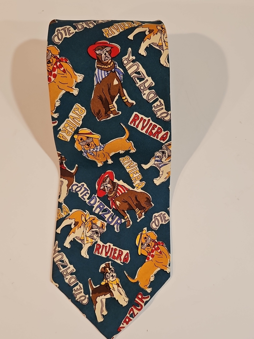 Polo Ralph Lauren  Riviera Dogs  100% Silk Tie in  Green